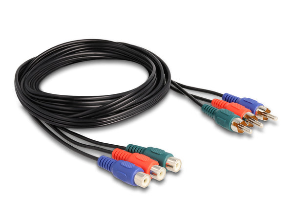DeLOCK 85390 komponent (YPbPr ) videokabel 1 m RCA Sort