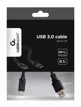 Cablexpert CCP-USB3-AMCM-0.1M USB-kabel USB 3.2 Gen 1 (3.1 Gen 1) 0,1 m USB A USB C Sort