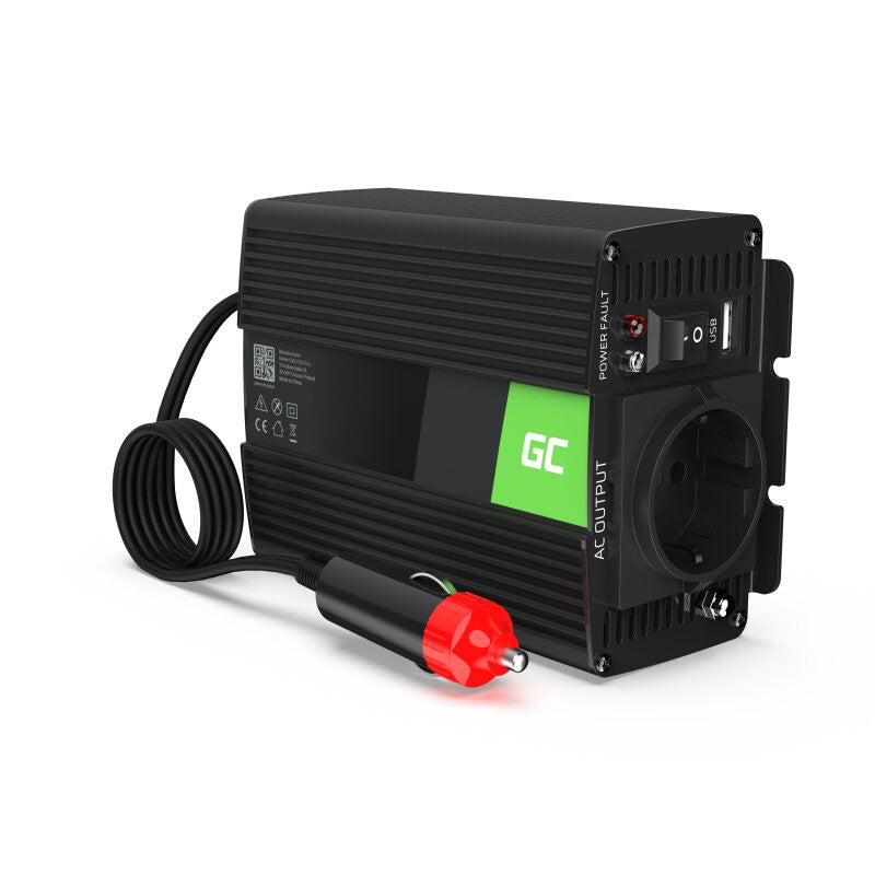 Green Cell INV29 strømadapter og vekselret Indendørs/udendørs 150 W Sort