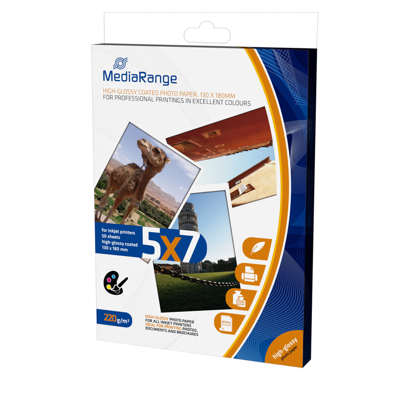 MediaRange MRINK114 fotopapir Hvid Glans