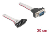 DeLOCK 90853 serielkabel Sort, Grå 0,3 m RS-232 9 x 1-pin
