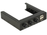 DeLOCK 62714 kontrol af blæserens hastighed 3 kanaler Sort