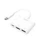 LogiLink 0.14m, 2xUSB-C/HDMI+USB A Hvid