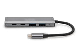 Digitus DA-70245 interface hub USB 3.2 Gen 1 (3.1 Gen 1) Type-C 10000 Mbit/s Grå