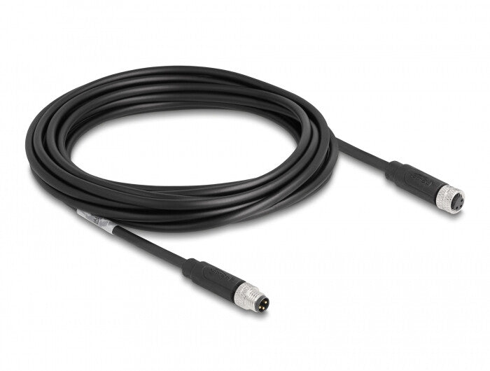 DeLOCK 80141 sensor- & aktuatorkabel 5 m M8 Sort