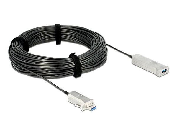DeLOCK 50m USB3.0-A + USB Micro-B/USB3.0-A USB-kabel USB 3.2 Gen 1 (3.1 Gen 1) USB A USB A/Micro-USB B 5 Gbit/sek. Sort, Sølv