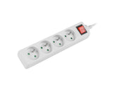 Lanberg PS1-04E-0150-W stikdåse 1,5 m 4 AC stikkontakt(er) Indendørs Hvid