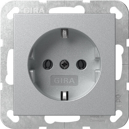 GIRA System 55 stikkontakt Schuko Aluminium