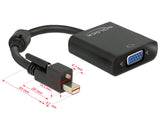 DeLOCK 62641 videokabel adapter 0,25 m Mini DisplayPort VGA (D-Sub) Sort