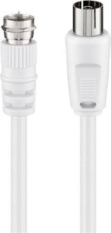 Goobay 11829 koaxial kabel 3C-2V 1,5 m F-type Koaksial Hvid