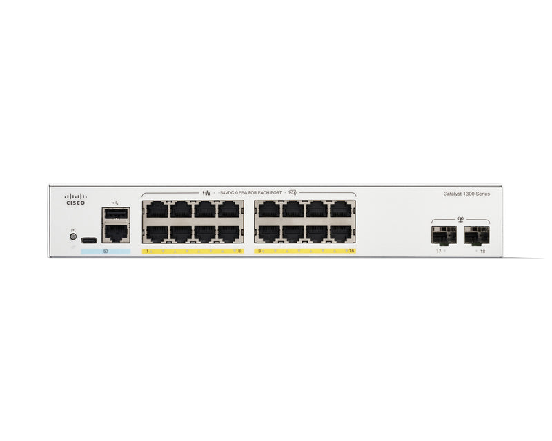 Cisco C1300-16FP-2G netværksswitch Administreret L2/L3 Gigabit Ethernet (10/100/1000) Hvid