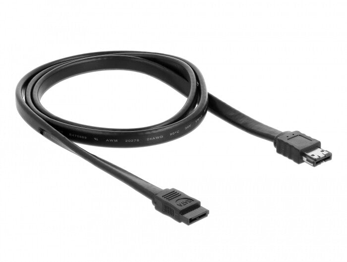 DeLOCK 85810 SATA-kabel 1 m SATA 7-pin eSATA Sort