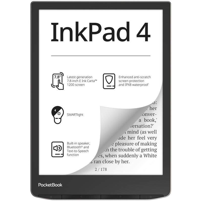 PocketBook InkPad 4 e-bog-læser Berøringsskærm 32 GB Wi-Fi Sølv