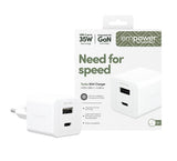 PanzerGlass empower™ by ® Turbo 35W Oplader inkl. USB-C + USB-A | EU Stik | Silver White