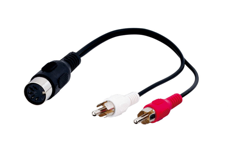 Goobay 50004 lydkabel 0,2 m DIN (5-pin) 2 x RCA Sort, Rød, Hvid