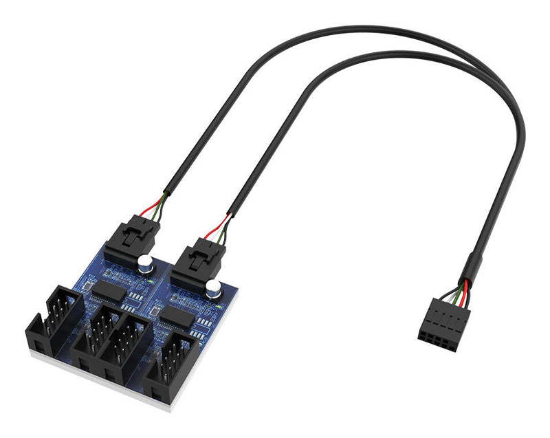 Akasa AK-CBUB64-30BK interface hub 480 Mbit/s Flerfarvet