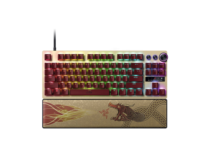 Razer Huntsman V3 Pro Tenkeyless tastatur Spil USB QWERTY UK international Guld, Gul