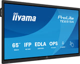 iiyama TE6515A-B1AG skilte display Interaktivt fladpanel 163,8 cm (64.5") Wi-Fi 550 cd/m² 4K Ultra HD Sort Berøringsskærm Indbygget processer Android