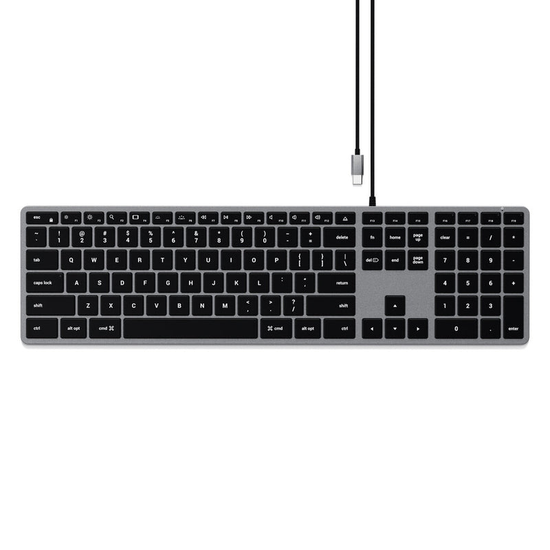Satechi Slim W3 tastatur Hjem USB QWERTZ Tysk Sort, Grå