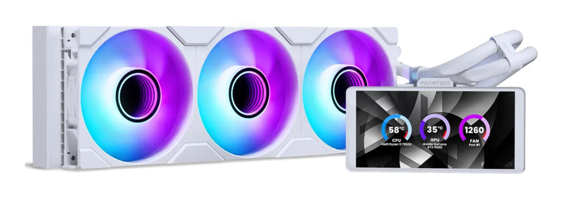 Phanteks Glacier One 360M25 LCD Processor Alt-i-en væskekøler 12 cm Hvid 1 stk