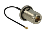 DeLOCK 0.13m N/MHF U.FL koaxial kabel RF 1.37 0,13 m MHF/U.FL Sort, Sølv