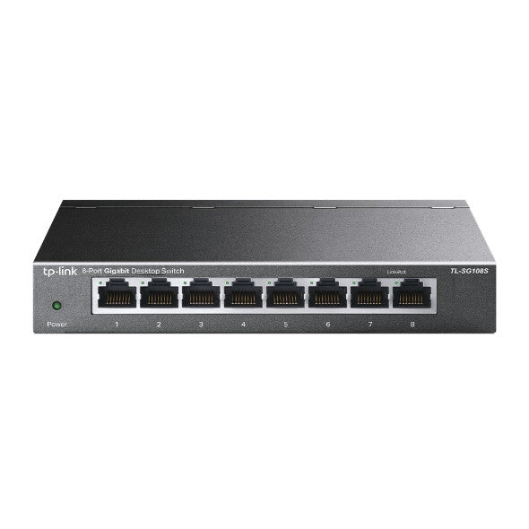 TP-Link TL-SG108S(UN) netværksswitch Ikke administreret Gigabit Ethernet (10/100/1000) Desktop Sort