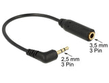 DeLOCK 0.175m 2.5mm/3.5mm lydkabel 0,175 m Sort