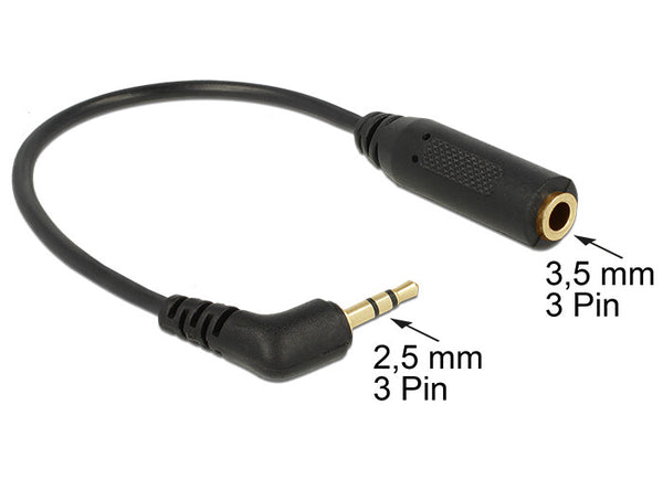 DeLOCK 0.175m 2.5mm/3.5mm lydkabel 0,175 m Sort