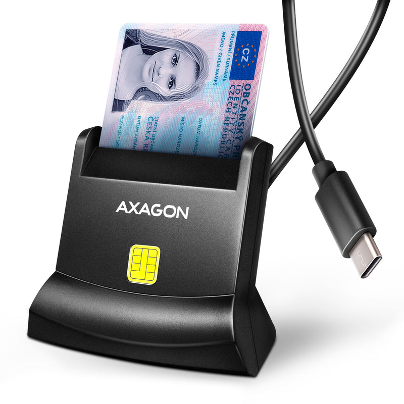Axagon CRE-SM4NC smartcard læser Indendørs USB USB 2.0 Sort