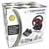 Esperanza EG103 spil-controller Sort, Rød Rat + Pedaler Analog PC, Playstation, Playstation 2, Playstation 3