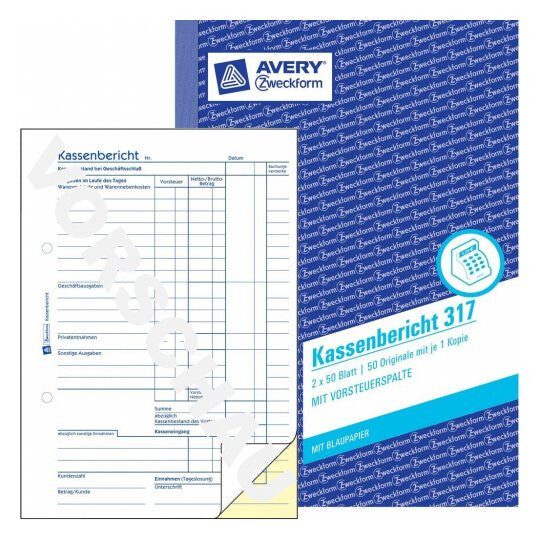 Avery 317 administrationsbog Blå, Hvid