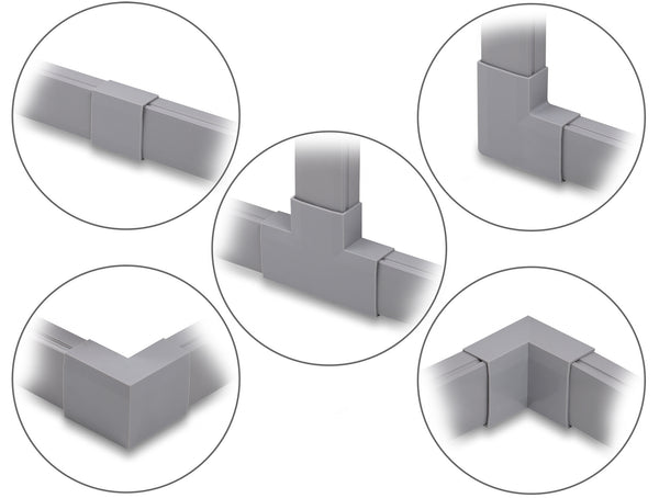 DeLOCK 22095 kabelorganisator Universel Klip med forbindelsesholder Grå 5 stk