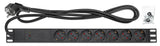 Intellinet 715140 strømforsyningsenhed (PDU) 7 AC stikkontakt(er) 1U Sort