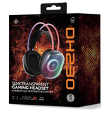 Deltaco Gaming DH230 Semi-transparent Gaming Headset, RGB powered Headband
