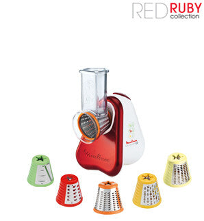 Moulinex DJ756G Elektriske rivejern og spiralizer Elektrisk rivejern Rød, Hvid