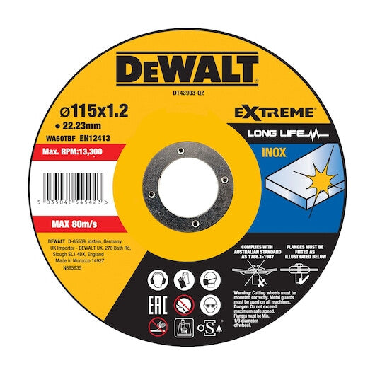 DeWALT DT43903-QZ tilbehør vinkelsliber Skæreskive