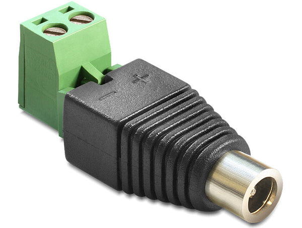 DeLOCK 65423 kabel kønsskifter DC 2.1 x 5.5 mm 2p Sort, Grøn