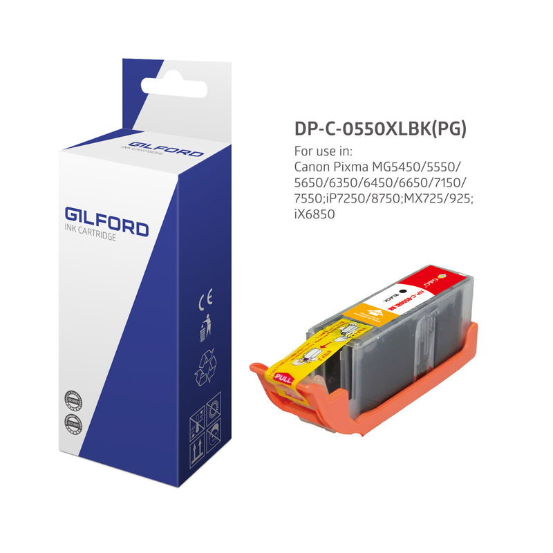 Gilford DP-C-0550XLBK(PG) blækpatron 1 stk Kompatibel Højt (XL) udbytte Sort