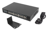 Lanberg RSFE-24P-2C-250 netværksswitch Ikke administreret Gigabit Ethernet (10/100/1000) Strøm over Ethernet (PoE) 1U Sort