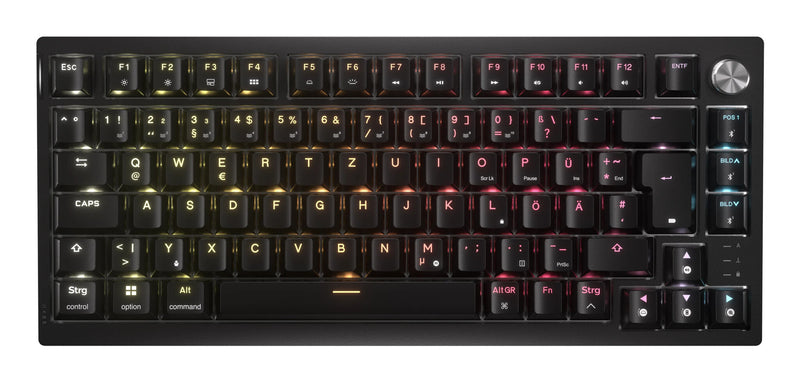 Corsair K65 PLUS tastatur Spil USB + RF Wireless + Bluetooth QWERTZ Tysk Sort