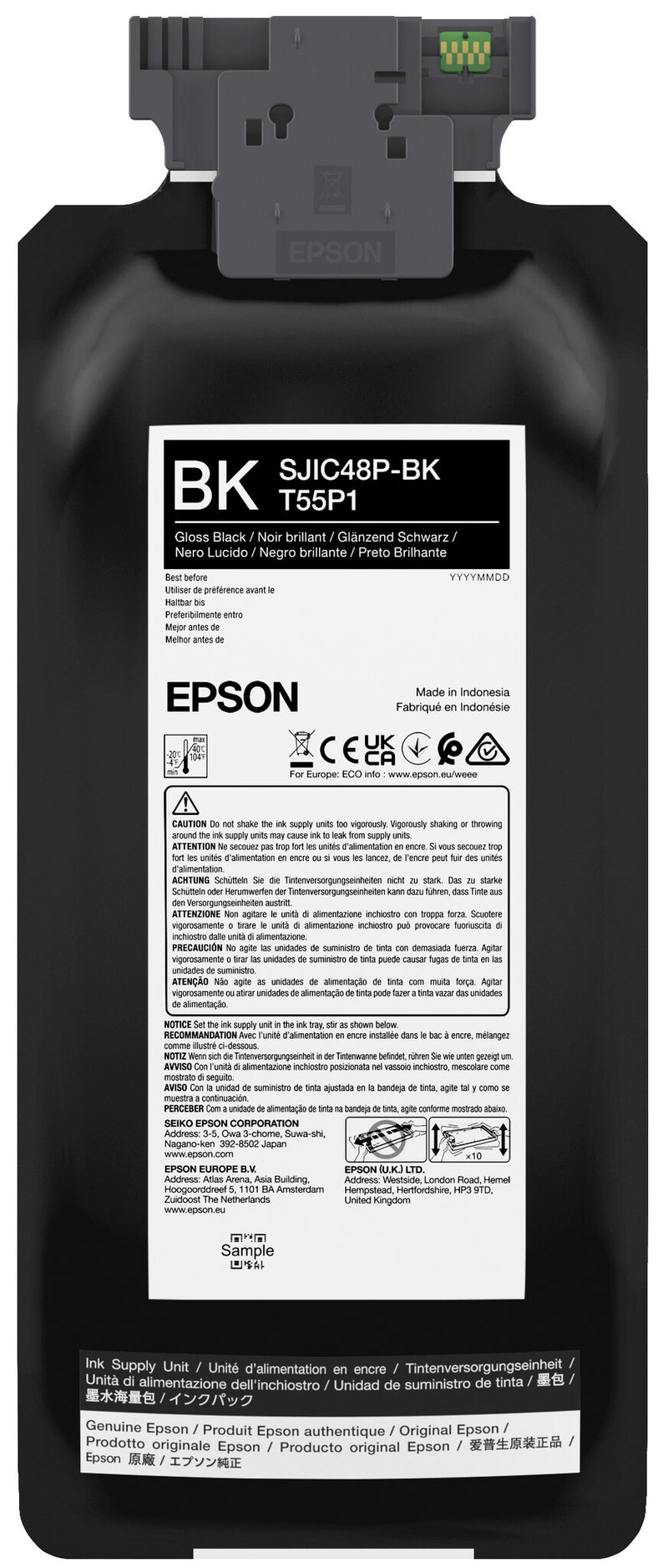 Epson SJIC48P-BK blækpatron 1 stk Original Standard udbytte Sort