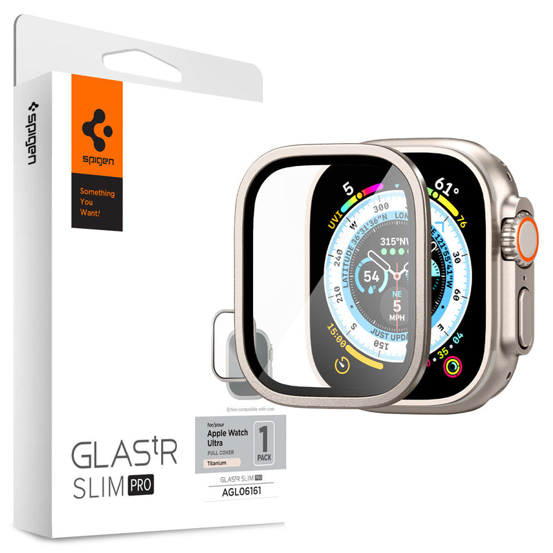 Spigen AGL06161 Smart bærbart (wearable) tilbehør Skærmbeskytter Titanium Metal, Hærdet glas
