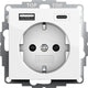 GIRA System 55 stikkontakt Type F + USB A + USB C Hvid
