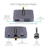 StarTech.com 122-USBC-HDMI-4K-VGA USB grafisk adapter 3840 x 2160 pixel Grå