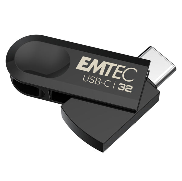 Emtec C280 USB-nøgle 32 GB USB Type-C 3.2 Gen 1 (3.1 Gen 1) Sort