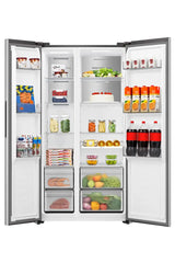 Hisense RS3P538NAIE side-by-side køle-fryseskab Fritstående 527 L Grå, Rustfrit stål