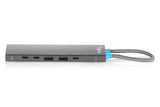 Digitus USB-C Docking Station, 11-Port mobil dockingstation Tablet/smartphone/laptop Grå