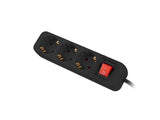Lanberg PS1-03F-0150-BK stikdåse 1,5 m 3 AC stikkontakt(er) Indendørs Sort