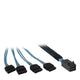 Inter-Tech 0.5m SFF 8643/4x SATA 0,5 m Sort, Blå