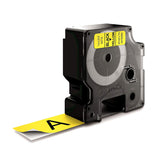 DYMO Ægte D1-etiketter | 24 mm x 7 m rulle | Sort tryk på gul | Selvklæbende etiketter til LabelManager-etiketprintere
